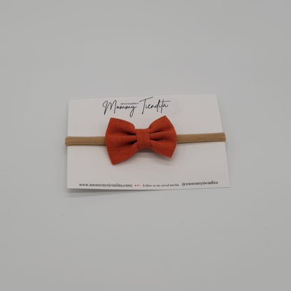 Nylon headband small bow orange