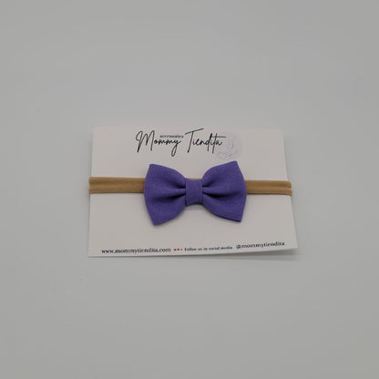 Nylon headband small bow violet
