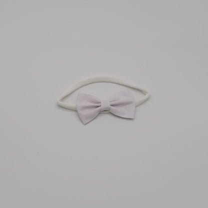 Nylon headband small bow white